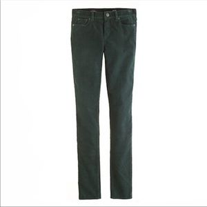 J. Crew Toothpick Forest Green Corduroy Pants 31